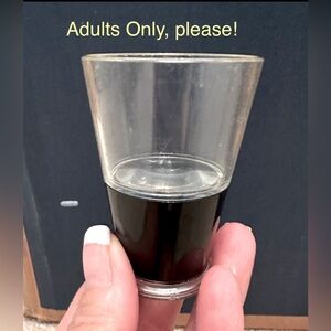 Vintage 1950s “cheesecake” hidden nude photo shot glass (Adults Only, please!)